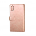 Futrola preklop koza sa zipom Iphone XR roze