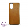 Futrola kozna ojacana Samsung G980F Galaxy / S20 svetlo braon