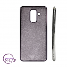 Futrola Samsung A605 / A6 Plus / 2u1 stras i cirkoni srebrna