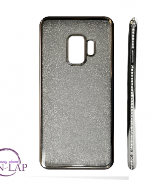 Futrola Samsung G965 / S9 Plus / 2u1 stras i cirkoni srebrna