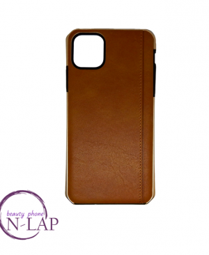 Futrola kozna ojacana Iphone 11 Pro Max svetlo braon
